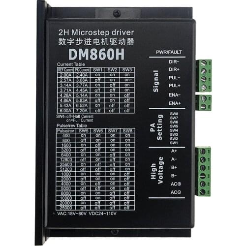 1pc Stepper motor driver with fan DM860H microstep motor brushless DC motor shell for 57 86 stepper motor Nema23 34