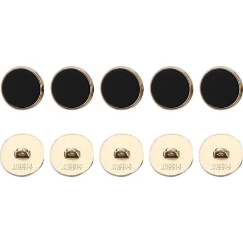 10 Metal Flat Shank Buttons Black Panel Sewing Button Blazers Suit Decorative Botones Jacket Shirt Fasteners DIY Clothing Crafts