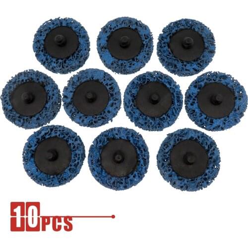 10PCS 2" 50mm Quick Change Roloc Easy Strip & Clean Discs Blue for Paint Rust Removal Auto Surface Prep