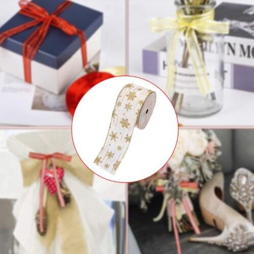 10 Yards Glitter Sheer Snowflake Ribbon for Wedding Party Christmas Tree Decor New 2020