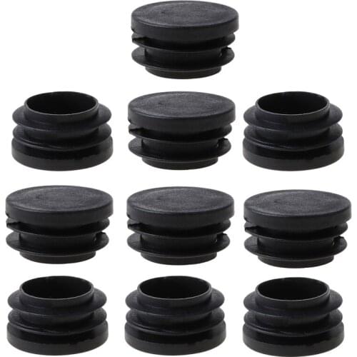 2021 New 10Pcs Black Plastic Furniture Leg Plug Blanking End Cap Bung For Round Pipe Tube