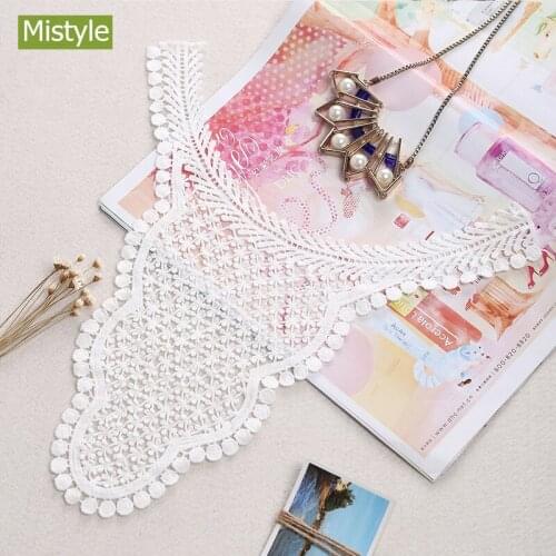28cm*34cm White cotton Flowers Neck Neckline Lace Collar Venise Lace Trims for DIY Craft