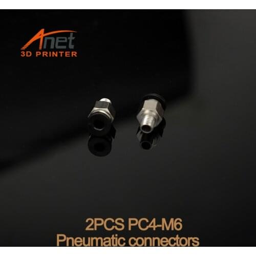 3D Printer Parts 2pcs Pneumatic Connectors PC4-01 PC4-M6 Bowden Quick Joint Fittings For 3D Printer EXtruder J-head Hotend