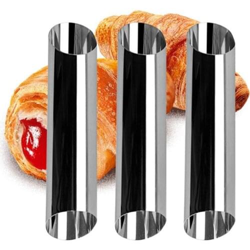 5Pcs Stainless Steel Pastry Cream Horn Molds Pastry Roll Horn Mould Kitchen Baking Coil Tool Cookie Dessert Tool