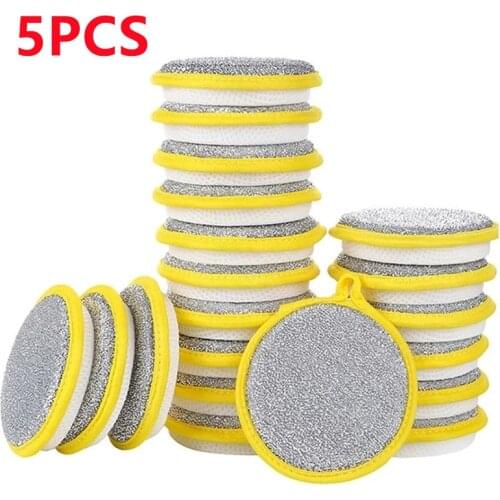 5Pcs Kitchen Daily Dish Towel, Dish Cloth, Kitchen Rag, Non-Stick Oil, Thickened Table Cleaning Cloth, Absorbent Scouring Pad
