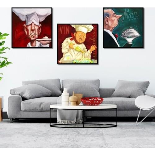 Watercolor Kitchen Room Decor Canvas Painting Modern Home Decoration Foods Chef Poster Hd Print Wall Art Picture for Living Room