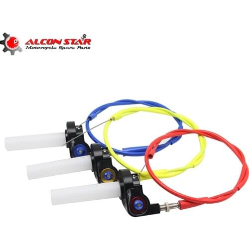 Alconstar- Motorcycle Visual Throttle Grips with Cable Settle & Twist Gas Throttle Handle Dirt Bikes ATV 50cc- 160cc KLX CRF 230