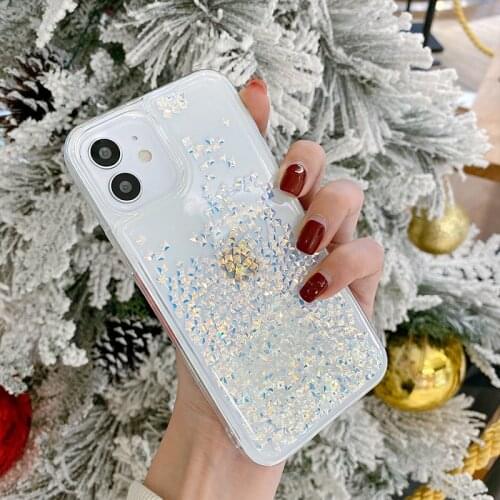 Glitter Liquid Quicksand Bling Diamond Phone case For iphone 12 11 pro max 12mini XS MAX X XR 7 8 6S 6 Plus SE2 clear cover Case