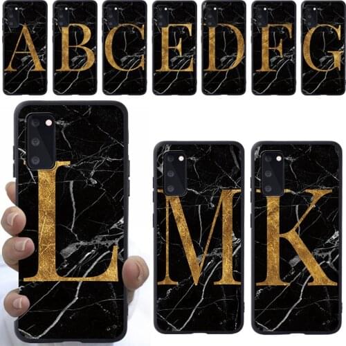 Phone Case for Samsung S8 S9 S10 / S10 Plus Samsung S20/S20 Plus Name Black Marble Pattern Soft TPU Silicone Back Cover
