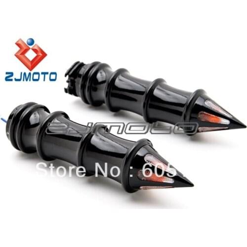 Black Mototcycle Grips W/ Turn Signal Light Hand Grips 1 inch For Suzuki Intruder Volusia VS 700 750 800 1400 1500