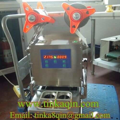 FGJ-AY1-4 Automatic 4 cup sealing machine Milk tea sealing machine bottle jelly Fruit box Sealer Plastic tray Paper cup sealing