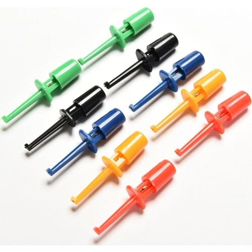 Hot sale 10Pcs 5 Colors Mini Grabber Test Probe for SMD IC Multimeter Test Hooks Clips for Logic Analyzers Single Hook Clip