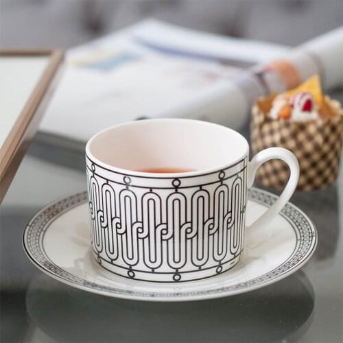 Guopin Elegant H Mark Golden Top Grade Bone China Coffee Cup European Tea Cup Set And Saucer Afternoon Tea Coffee Drinkware