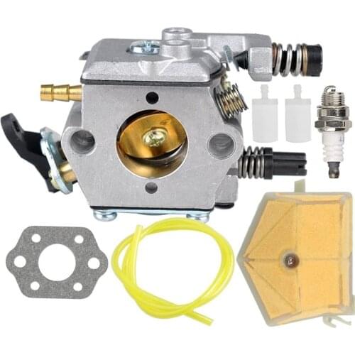 Carburetor with Air Filter Spark Plug Replacement for Husqvarna 51 55 Chainsaw WT-170 Carb Replaces 503281504
