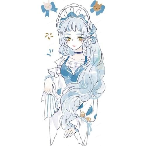 Dreamy Blue Dress Girls PET Washi Tapes Bullet Journal Masking Tape Adhesive Tape DIY Scrapbooking Washi Stickers