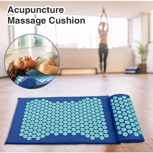 Massager Cushion Massage Yoga Mat Acupressure Relieve Stress Back Body Pain Spike Mat Acupuncture Massage Yoga Mat with Pillow