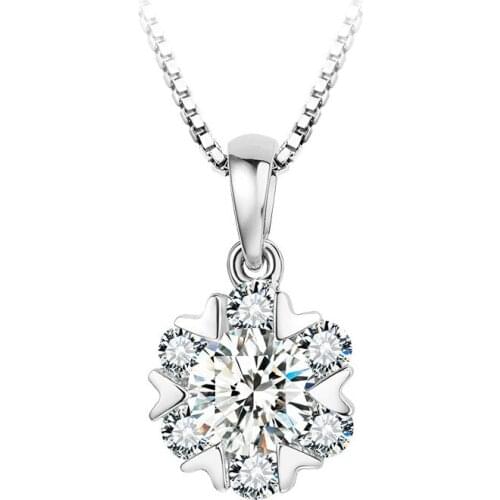 Lovely New Pendants Necklaces Women Jewelry Snowflake CZ Zircon Choker Necklace for Wedding Collares Mujer