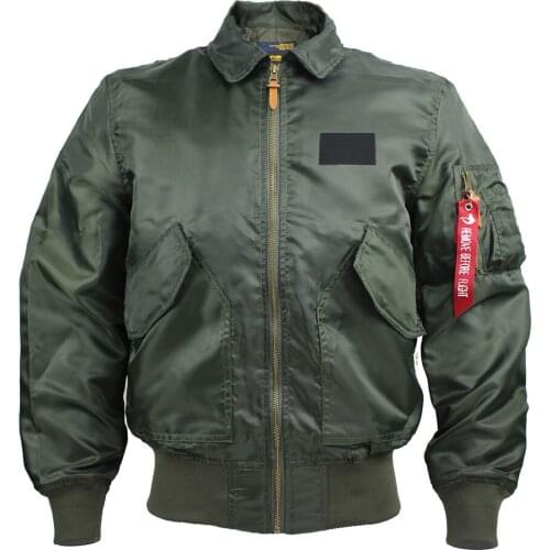 Shanghai Story Mens Casual Autumn Air Force Jackets Without Padding Zipper Flight Pilot Bomber Jacket