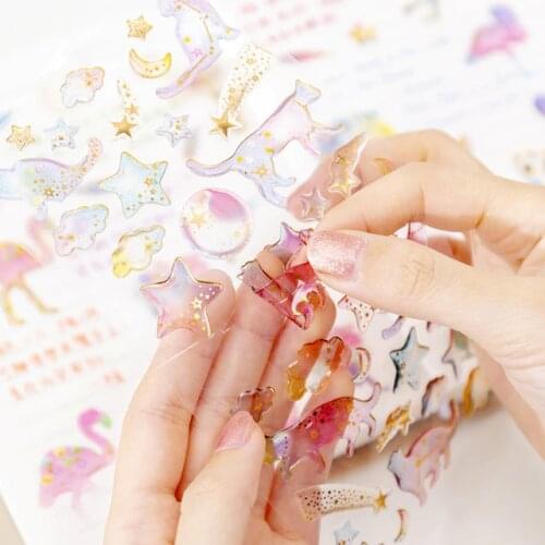 Fantasy starry sky water drop sticker bronzing three-dimensional environmental protection mobile phone diary sticker material