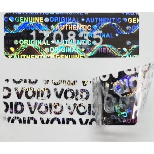 Tamper Proof Stickers High Security Tamper Evident Seal Warranty Void Hologram Labels Unique Sequential Serial Numbering Tape