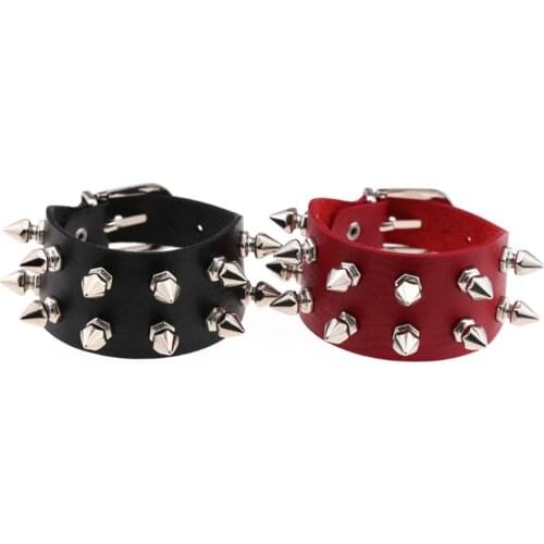 Non mainstream rock punk nail rivet bracelet punk exaggerated wide bracelet handcuffs anime accessories