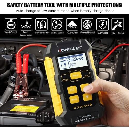 2021 NEW KW510 Battery Tester Full Automatic Battery-chargers Power Puls Repair Chargers Wet Dry Lead Acid Car Battery Chargers