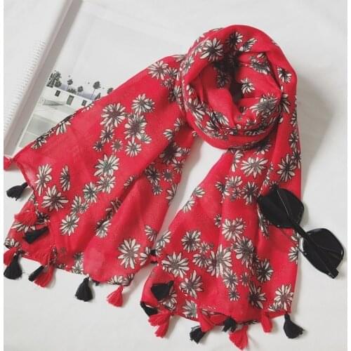 2021 Newest Women Floral Printed Scarf Printed Pattern Cotton Scarf Shawls Wraps Hijabs