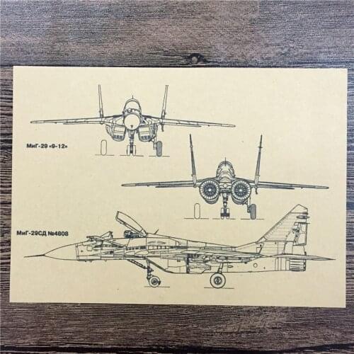 New arrival SPF-215 retro vintage kraft paper"Russian Su-29"home decorative pictures for bedroom wall art craft sticker 42x30 cm