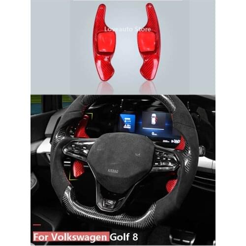 Car Carbon Fiber Steering Wheel Shifter Paddle Extension Interior Accessories for Volkswagen VW Golf 8 MK8 2020 2021