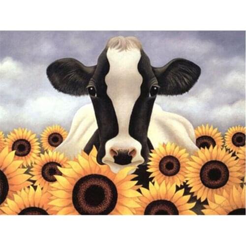 Full Square/Round Diamond Painting New Arrival Farm Milk Cow Handmade Gift Diamond Embroidery Animal Home Decor