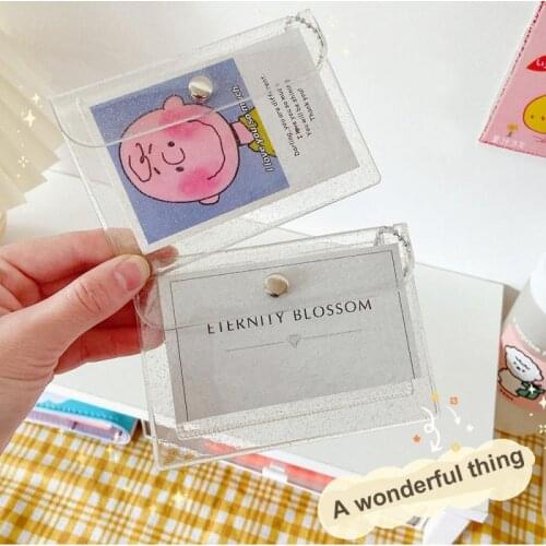 Transparent PVC Button Storage Bag Mini Portable Chain Zero Wallet Waterproof Anti-tear Snap Pack Stylish Simpl Modern Coin Purs