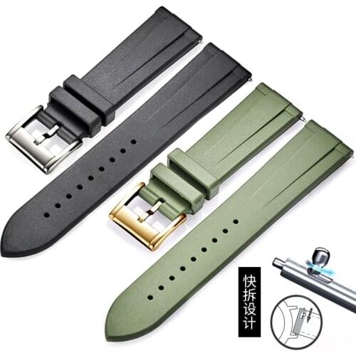 20MM 22MM black green Waterproof silicone rubber strap FOR Seiko Omega Rolex watch strap sports bracelet Quick Release Bar