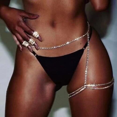 Sexy Rhinestone womens leg chain jewelry beach shining charm waist chain belly chain fashion thigh chain belly fashion jewelry