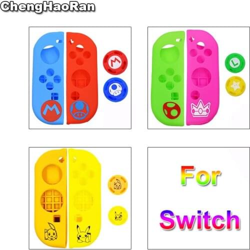 ChengHaoRan 1Set Silicone Cover Antislip Rubber Skin Case Protective Thumb Grip Caps for Nintendo Switch NS Joy-con Controller