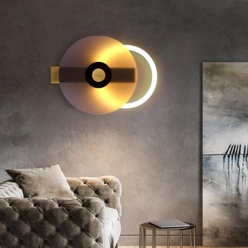 Modern Minimalist Wall Lamp Study Bedroom Living Room Decoration Nordic Creative Circular Ring Wall Decor Led Wall Light Fixture