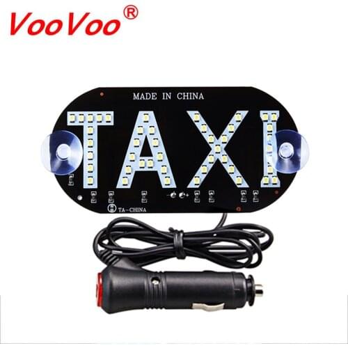 VooVoo 1pcs Taxi LED Light Car Windscreen Cab indicator Sign Windshield Taxi Lamp 12V with Cigarette lighter Red Green White