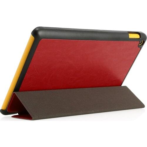 On Sale! 2017 Auto Wake/Sleep Slim Folding Leather Stand Case Cover for Amazon Fire HD 8 Red