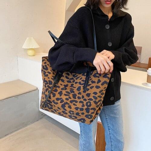 2021 Womens large capacity shoulder bags Retro zebra leopard pattern PU leather tote bags ladies wild bags sac a main femme