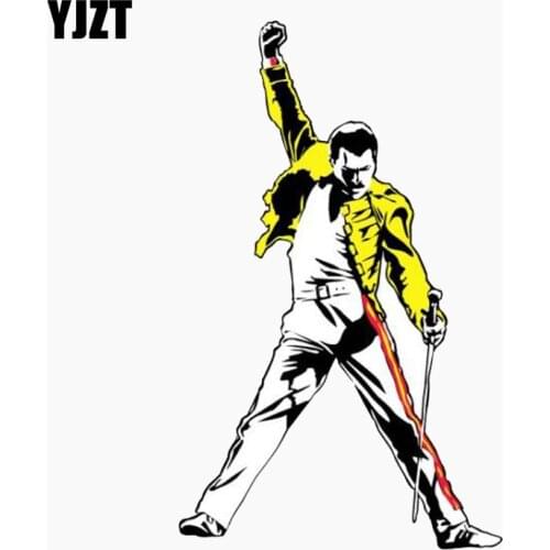 YJZT 9.3CM*15.2CM Car Sticker Amusing Queen Freddie Mercury Music Reflective The Tail Of The Car Decal C1-7764