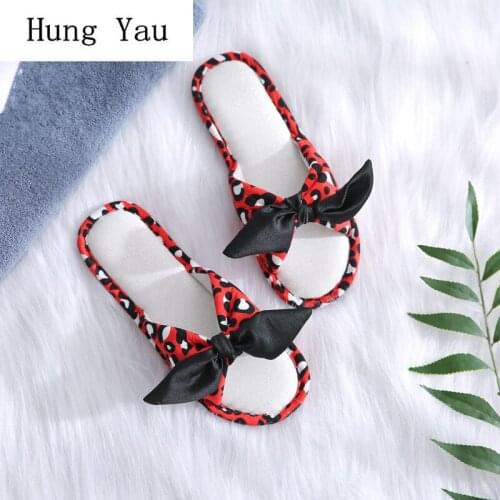 Women Slippers Flips Flops Shoes Fashion Butterfly-knot Leopard Platform Female Slides Non-slip Flats Indoor Comfortable
