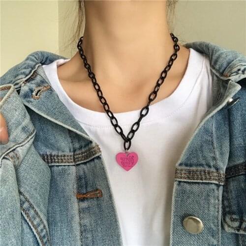 Love necklace female fashion web celebrity personality design sense collarbone chain 2021 new sweater chain