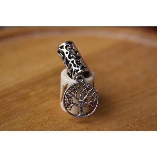 1PCS Tree of Life Tibetan Silver Dangle Dreadlock Bead