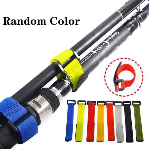 10Pcs Fishing Accessories Reusable Fishing Rod Tie Holder Strap Suspenders Hook Loop Cord Belt Fishing Tackle magic bandage