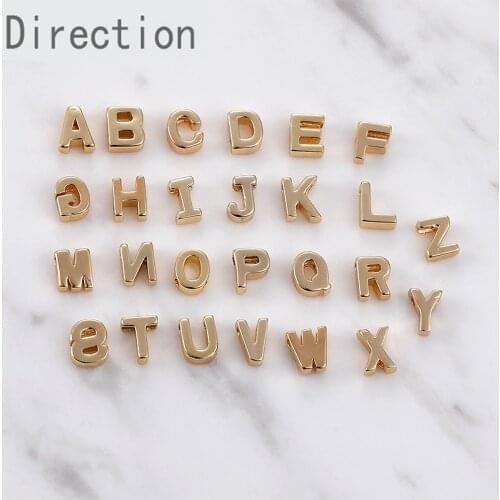 26 English letters 14k gold-clad copper-plated 18k gold jewelry material diy bracelet necklace bead separation accessories