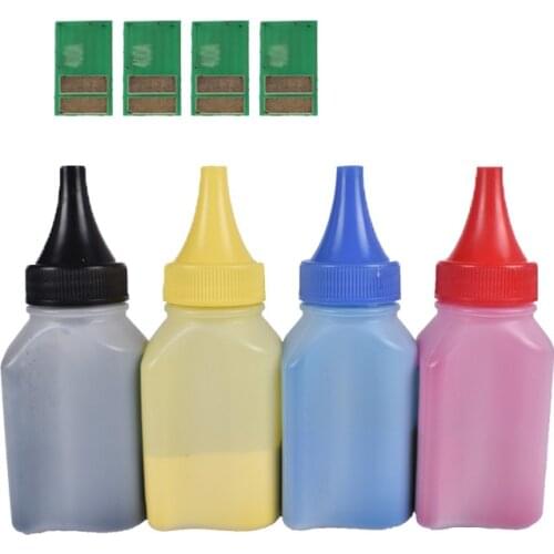 4pcs CF400A -CF403A Color Toner Powder + 4 pcs chip Compatible FOR HP LaserJet Pro M252dn 252n M277dw 277n M274n