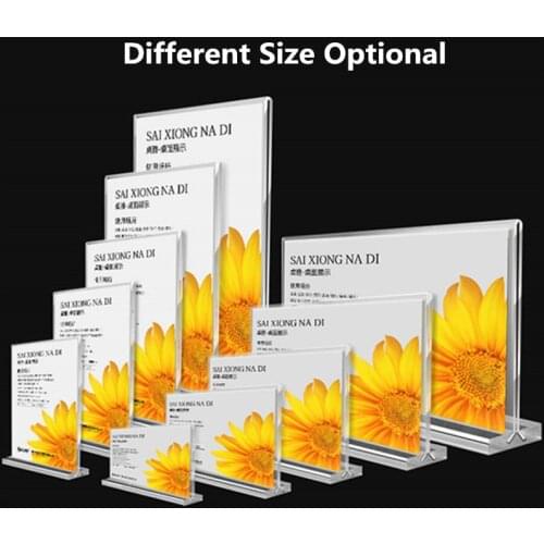 A5 Acrylic L-style T-type Strong Table Signboard Double-sided Tab le Sign Display Card Rack Table A4 A6 Paper Holder Showing