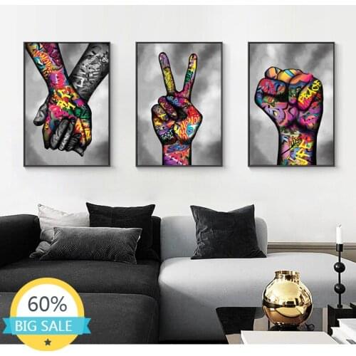 Diamond Painting Street Graffiti Lover Hands Art 5D Full Square Diamond Embroidery Mosaic Layout Cross Stitch Kits Home Decor