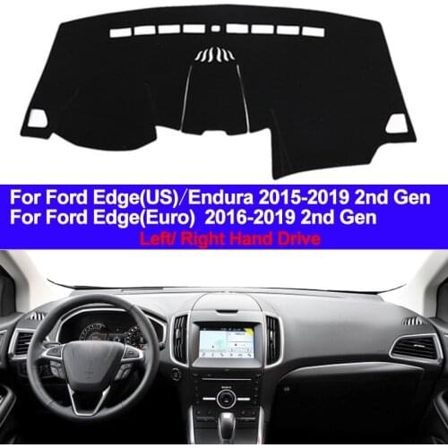 Car Auto Inner Dashboard Cover Dash Mat Cape Carpet Pad Cushion 2 Layers For Ford Edge / Endura 2015 2016 2017 2018 2019 LHD RHD