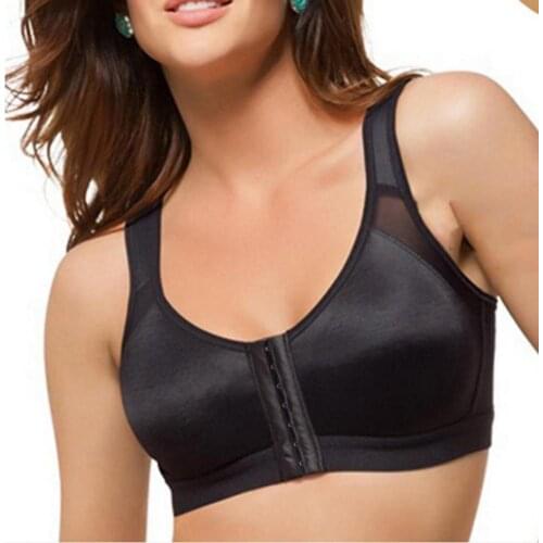 Running Vest Women Corrector Bra Front Closure Cross Back Widen Shoulder Strap Workout Underwear Female Posture Tank Top Gym