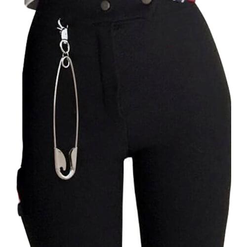 Fashion Belt Chain Ring Clips Keychain Unisex Men Women Punk Rock Metal Link Wallet Belt Chains Accessories for Trousers Pants